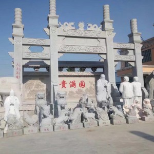 廠家供應(yīng)石雕牌樓 村口石雕牌坊 花崗巖石牌坊